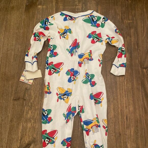 Boys Toddler Vintage Mine Alone Toddlers Airplane Romper One Piece 3T NWT White - Picture 5 of 7